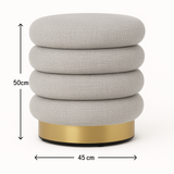 Darrahopens Furniture > Living Room > Ottomans & Footstools Interior Ave - Roma Round Milan Ottoman / Footstool – Off White