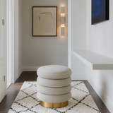 Darrahopens Furniture > Living Room > Ottomans & Footstools Interior Ave - Roma Round Milan Ottoman / Footstool – Off White