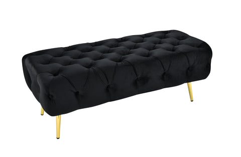 Darrahopens Furniture > Living Room > Ottomans & Footstools Shirley Ottoman Black Velvet