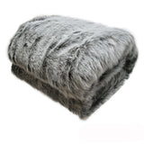 Darrahopens Furniture > Living Room > Ottomans & Footstools Sia Luxury Range Faux Fur Throw Rug 127 x 152 cm Mongolian Wolf