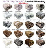 Darrahopens Furniture > Living Room > Ottomans & Footstools Sia Luxury Range Faux Fur Throw Rug 127 x 152 cm Mongolian Wolf