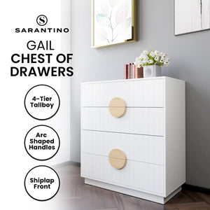 Darrahopens Furniture > Living Room Sarantino Gail Chest Of Drawers Tallboy Dresser In White