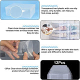 Darrahopens Furniture > Living Room > Shoe Storage 20x Clear Shoe Storage Box Foldable Stackable Plastic Shoe Boxes