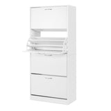 Darrahopens Furniture > Living Room > Shoe Storage Artiss 2x Shoe Cabinet Storage Organiser 4 Flip Drawer White