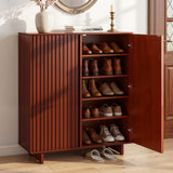 Darrahopens Furniture > Living Room > Shoe Storage Artiss Shoe Cabinet 5 Tier Storage Organiser w/ Adjustable Shelves Bamboo In Australia - Darrahopens