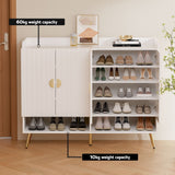 Darrahopens Furniture > Living Room > Shoe Storage Artiss Shoe Cabinet Bench Set Adjustable Shelf Hallway Living Room White