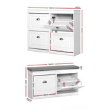 Darrahopens Furniture > Living Room > Shoe Storage Artiss Shoe Cabinet Bench Set Flip Drawer Hallway Living Room White