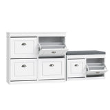 Darrahopens Furniture > Living Room > Shoe Storage Artiss Shoe Cabinet Bench Set Flip Drawer Hallway Living Room White