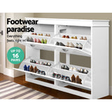 Darrahopens Furniture > Living Room > Shoe Storage Artiss Shoe Cabinet Bench Set Flip Drawer Hallway Living Room White