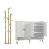 Darrahopens Furniture > Living Room > Shoe Storage Artiss Shoe Rack Cabinet & Clothes Rack Set Storage Shelf White Pine