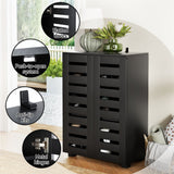 Darrahopens Furniture > Living Room > Shoe Storage Artiss Shoe Rack Cabinet & Console Table Set Storage Shelf Black
