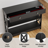 Darrahopens Furniture > Living Room > Shoe Storage Artiss Shoe Rack Cabinet & Console Table Set Storage Shelf Black