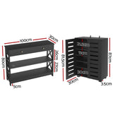 Darrahopens Furniture > Living Room > Shoe Storage Artiss Shoe Rack Cabinet & Console Table Set Storage Shelf Black