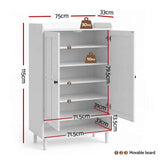 Darrahopens Furniture > Living Room > Shoe Storage Artiss Shoe Rack Cabinet Storage Cupboard 3 Adjustable Shelves White