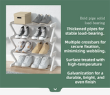 Darrahopens Furniture > Living Room > Shoe Storage Black Stable Z-Shaped 4-Tier Shoe Rack(51x45CM) - Waterproof Cloth & Sturdy Steel Pipe, Easy Assembly & Space Saving for Dormitory & Small Apartments