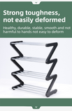 Darrahopens Furniture > Living Room > Shoe Storage Black Stable Z-Shaped 4-Tier Shoe Rack(51x45CM) - Waterproof Cloth & Sturdy Steel Pipe, Easy Assembly & Space Saving for Dormitory & Small Apartments