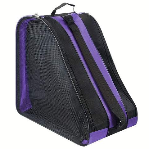 Darrahopens Furniture > Living Room > Shoe Storage Purple 3-Compartment Roller Skate Bag Breathable Mesh Ice Skate Carrier with Adjustable Shoulder Strap for Kids and Adults Australian Sports Accessories