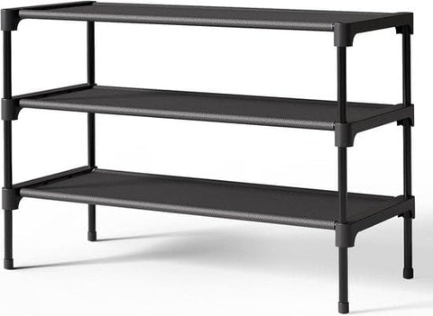 Darrahopens Furniture > Living Room > Shoe Storage Shoe Rack - 3-Tier Storage Rack - Stackable - 27.5 Inch Wide - Black