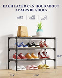 Darrahopens Furniture > Living Room > Shoe Storage Shoe Rack - 3-Tier Storage Rack - Stackable - 27.5 Inch Wide - Black