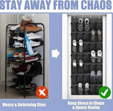 Darrahopens Furniture > Living Room > Shoe Storage Shoe rack with 24 compartments - Made of sturdy and durable Oxford cloth - Can be hung on a door - Suitable for wardrobes with mesh walls - Black