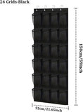 Darrahopens Furniture > Living Room > Shoe Storage Shoe rack with 24 compartments - Made of sturdy and durable Oxford cloth - Can be hung on a door - Suitable for wardrobes with mesh walls - Black