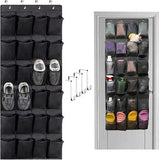 Darrahopens Furniture > Living Room > Shoe Storage Shoe rack with 24 compartments - Made of sturdy and durable Oxford cloth - Can be hung on a door - Suitable for wardrobes with mesh walls - Black
