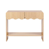 Darrahopens Furniture > Living Room > Side Tables Artiss 2-Drawer Console Table, Scalloped Entryway Table with Safe Rounded Corners, 100 x 31 x 80 cm In Australia - Darrahopens
