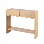 Darrahopens Furniture > Living Room > Side Tables Artiss 2-Drawer Console Table, Scalloped Entryway Table with Safe Rounded Corners, 100 x 31 x 80 cm In Australia - Darrahopens