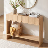 Darrahopens Furniture > Living Room > Side Tables Artiss 2-Drawer Console Table, Scalloped Entryway Table with Safe Rounded Corners, 100 x 31 x 80 cm In Australia - Darrahopens
