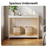 Darrahopens Furniture > Living Room > Side Tables Artiss Console Table Entryway Hallway Display 2-Tier Narrow Sofa Table 100CM White