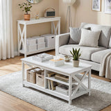 Darrahopens Furniture > Living Room > Side Tables Artiss Console Table Entryway Hallway Display 2-Tier Narrow Sofa Table 100CM White
