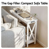 Darrahopens Furniture > Living Room > Side Tables Artiss Console Table Entryway Hallway Display 2-Tier Narrow Sofa Table 100CM White