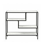 Darrahopens Furniture > Living Room > Side Tables Artiss Console Table Entryway Hallway Marble Effect 4-Tier Storage Shelves White