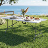 Darrahopens Furniture > Living Room > Side Tables Gardeon 180cm Folding Table Portable Fold-in-Half with Handle Camping Picnic
