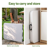Darrahopens Furniture > Living Room > Side Tables Gardeon 180cm Folding Table Portable Fold-in-Half with Handle Camping Picnic