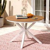 Darrahopens Furniture > Living Room > Side Tables Gardeon Outdoor Dining Table 108CM Aluminum Frame WPC Top Desk Patio Furniture