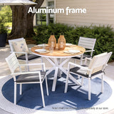 Darrahopens Furniture > Living Room > Side Tables Gardeon Outdoor Dining Table 108CM Aluminum Frame WPC Top Desk Patio Furniture