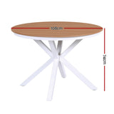 Darrahopens Furniture > Living Room > Side Tables Gardeon Outdoor Dining Table 108CM Aluminum Frame WPC Top Desk Patio Furniture