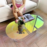 Darrahopens Furniture > Living Room > Side Tables Gorgeous Iridescent Acrylic Side Table Cool Rainbow Coffee Table Home Art Decor
