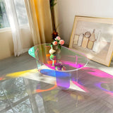 Darrahopens Furniture > Living Room > Side Tables Gorgeous Iridescent Acrylic Side Table Cool Rainbow Coffee Table Home Art Decor