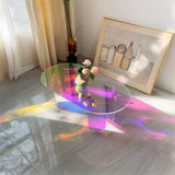 Darrahopens Furniture > Living Room > Side Tables Gorgeous Iridescent Acrylic Side Table Cool Rainbow Coffee Table Home Art Decor