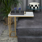 Darrahopens Furniture > Living Room > Side Tables Heavy-Duty C-Shaped End Table with Storage