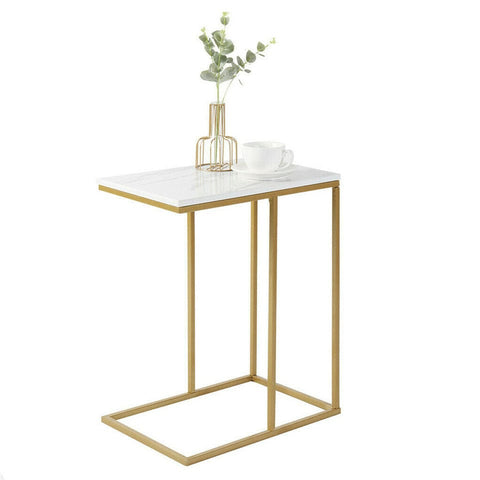 Darrahopens Furniture > Living Room > Side Tables Heavy-Duty C-Shaped End Table with Storage