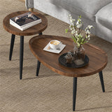 Darrahopens Furniture > Living Room > Side Tables Industrial Nesting Wooden Side Tables