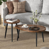 Darrahopens Furniture > Living Room > Side Tables Industrial Nesting Wooden Side Tables