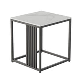 Darrahopens Furniture > Living Room > Side Tables Luxury square side table marble stone-Black frame