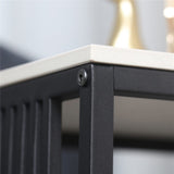Darrahopens Furniture > Living Room > Side Tables Luxury square side table marble stone-Black frame