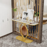 Darrahopens Furniture > Living Room > Side Tables Noble and Elegant Sintered Stone Console Table Hallway Table with Strong Metal Frame