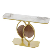 Darrahopens Furniture > Living Room > Side Tables Noble and Elegant Sintered Stone Console Table Hallway Table with Strong Metal Frame