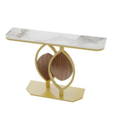 Darrahopens Furniture > Living Room > Side Tables Noble and Elegant Sintered Stone Console Table Hallway Table with Strong Metal Frame